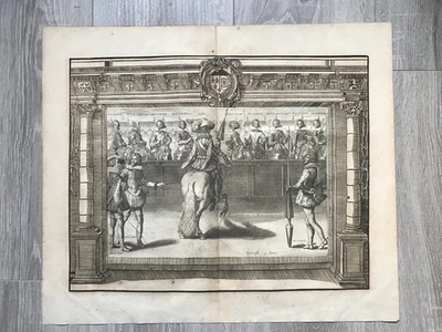 Pluvinel - Crispijn de Passe II (1597-1670) - Kupferstich Reitsport 1668 Fig. 38 - Bild 1 von 4