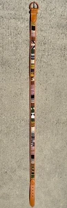 CINTURÓN GUATEMALA MULTICOLOR TEJIDO A MANO TEXTIL ALGODÓN CUERO HEBILLA 42” #003 - Imagen 1 de 6