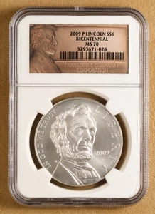 2009 P Lincoln Bicentennial Commemorative Silver Dollar NGC MS70 - Picture 1 of 2