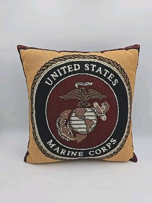 "Tapiz de almohada vintage del Cuerpo de Marines de los Estados Unidos 12X12"" decorativo veterano de los Estados Unidos" Foto 1 de 4