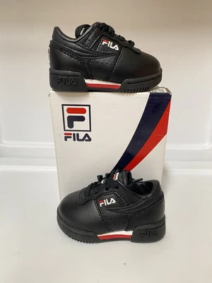 Fila Baby's Original Fitness Shoes Black/Fila Red/White 4 US Infant - Image 1 of 4