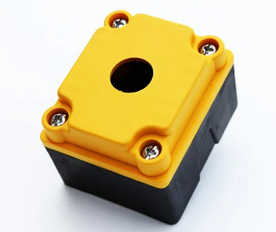 SEGI-BIZ PUSH BUTTON BOX HI STRENGTH PBT PLASTIC 1 HOLE YELLOW 2027