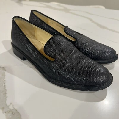 Robert Clergerie Paris Navy Loafers EU 36/US 6 Leather Sparkle  - Image 1 of 4