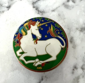 Vintage Unicorn Pinback Button Illuminations 1980 Mythical Creature Rainbow Mane - Picture 1 of 7