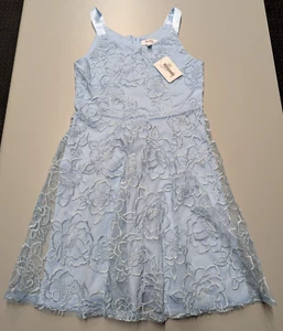Speechless Kids Girls Blue Flower Dress - Size 16 - Picture 1 of 4