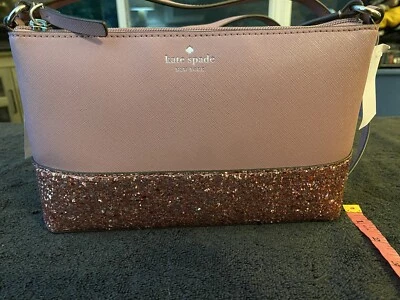 Kate Spade Greta Court Ramey Glitter Crossbody Bag Dusty Peony - Image 1 of 4