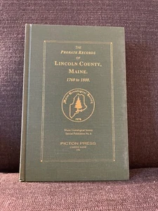 The Probate Records of Lincoln County, MA 1760-1800 (1991) Genealogical Society - Picture 1 of 11