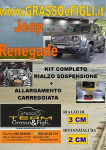 Kit COMPLETO Rialzo Molle + 4 Distanziali Ruota 2 cm For Jeep Renegade 2014 -> - Foto 1 di 3