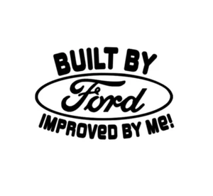 Built By Funny Car Sticker Fits Ford - Picture 1 of 1