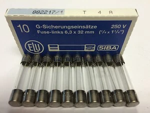 T4A250V 4A 250V 70 059 61 Zeitverzögerung langsames Blasen Glassicherung 6x32 mm x5/x10 JPSF369 - Bild 1 von 3