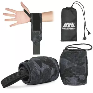 Weight Lifting Wrist Straps Elasticated padded Gym Training Wraps Grip Support - Picture 1 of 5