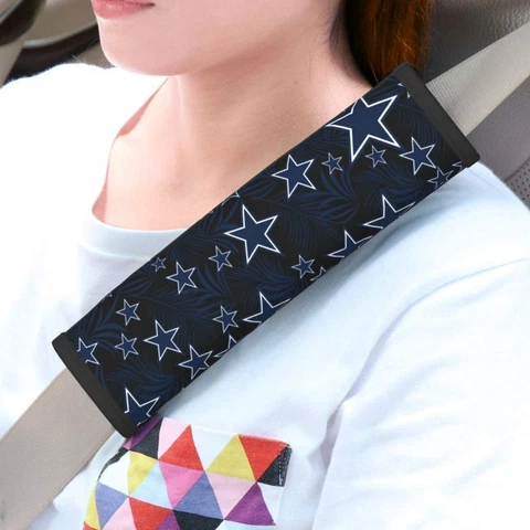 2pcs Dallas Cowboys Car Seat Belt Pad Shoulder Pad Cover Comfortable Driving Cover
