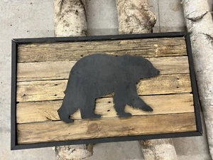 Rustic Barnwood Bear Decor - Picture 1 of 1