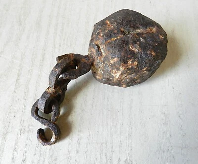 Outil de Métier Ancien XVIIIe Peson de Grand Fléau en Bois * Fer Forgé Art Pop. - Photo 1/4