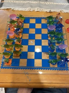 Glass Chess Set GREAT CONDITION - Picture 1 of 7