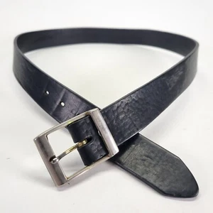 Fife & Drum by Paris Belt 32 Pebbled Natural Leather Black Vtg - Picture 1 of 13