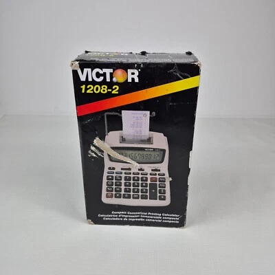Victor 1208-2 Printing Calculator 2-Color Print Big LCD Display - Image 1 of 4