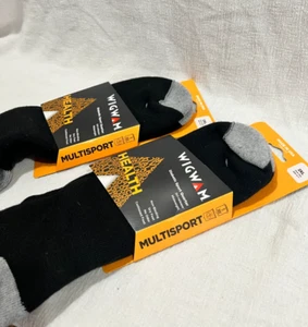 Diabetic Sport Quarter Length Socks Black 2XL Cushioned Foot Wigwam 2 Pair - Picture 1 of 4