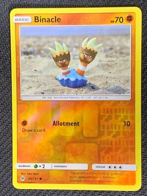 Binacle 66/131  Common  Reverse Holo SM Forbidden Light Pokemon TCG - Image 1 of 2