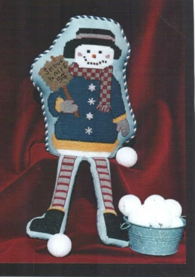 Snowman Shelf Sitter Stitchery Cross Stitch Doll Pattern Nose Mouth NOT included - Image 1 of 2