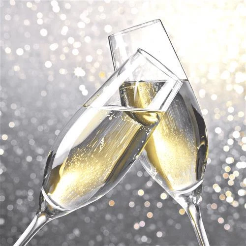 20 Cocktailservietten Cheers - Auf unser Wohl Silvester Sekgläser Deko 24x24cm - Bild 1 von 1
