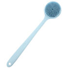 Silicone Double Sided Body Scrubber with Handle - Blue