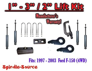 1 - 3" / 2" Keys Blocks Lift Level FORGED + TOOL, SHOCKS FOR 97 - 03 Ford F-150 - Picture 1 of 1