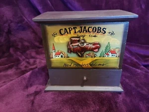 CAPT. JACOBS Flying Club Small wooden Cabinet with drawer Man Cave - Picture 1 of 8