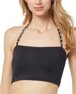 Michael Kors Women's Chain-Trim Halter Longline Bikini Top Women's Swims Size M - Picture 1 of 4