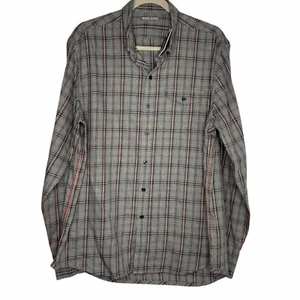 NWT Michael Bastian Flannel Shirt Mens Size Large Pink/Grey Plaid LS Button Up - Picture 1 of 10