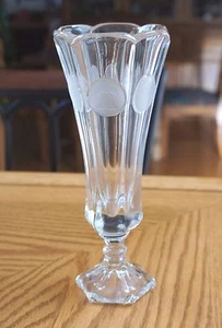 FOSTORIA Vintage COIN PATTERN Bud Vase Glass Crystal Clear - Picture 1 of 2