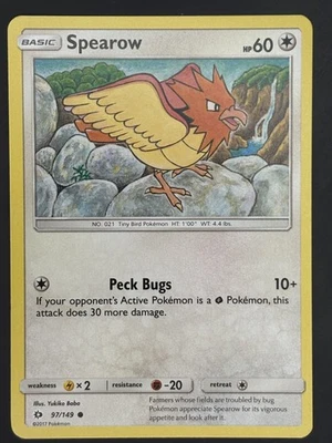 Pokemon Card Spearow 97/149 Sun And Moon 2017 Common - Image 1 of 2