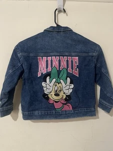 Girl’s Size 6 H&M Disney Minnie Mouse Stretch Blue Denim Jean Jacket NWT - Picture 1 of 23