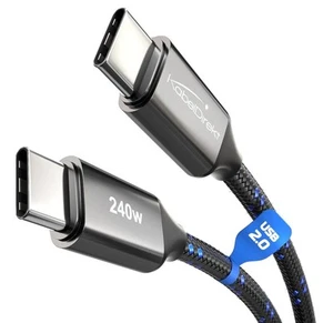 2 Pack KabelDirekt USB C Cable Type C 2m Braided 240W Laptop Smartphone Tablet - Afbeelding 1 van 5