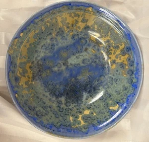 Vintage Edgecomb Pottery Maine Crystalline Bowl 8.5” Blue Green Gold - Gorgeous! - Picture 1 of 6