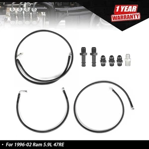 47RE Transmission Cooler Lines Kit Hoses SS Fit For Dodge Ram 5.9L 1996-2002 - Picture 1 of 10