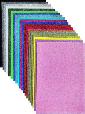 SHENSHENHONGJIZHOUGONGYILIPINGYOUXIANGONGSI Jtnohx Glitter Felt Fabric, Glitter Felt Sheets, 20X30Cm Fabric Square for Craft