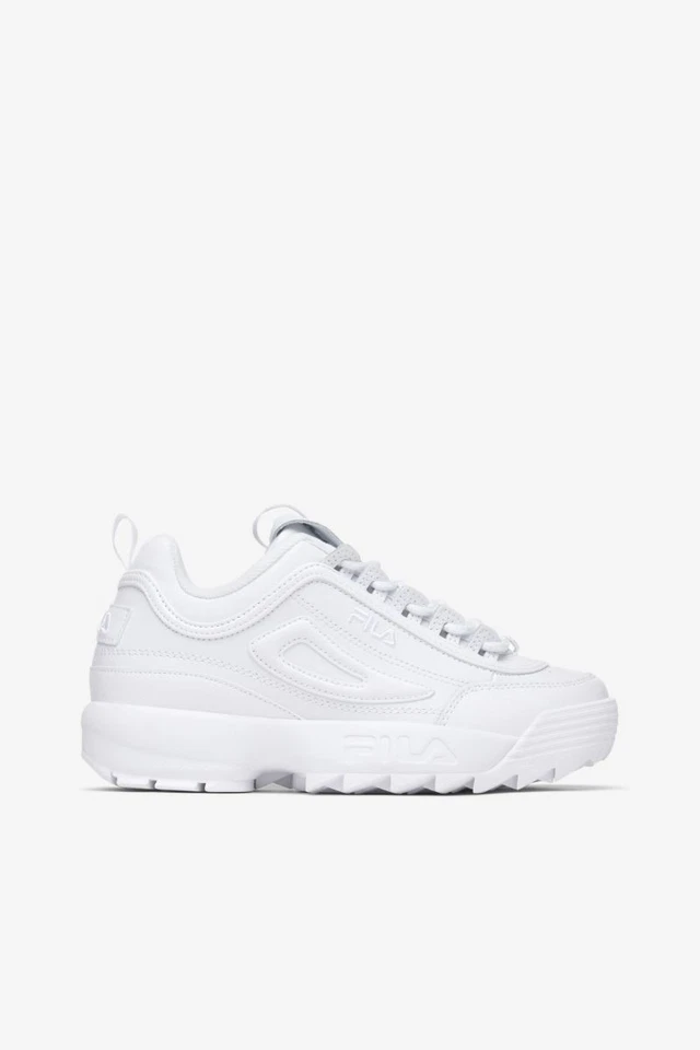 Women's Fila Disruptor II Premium Tennis Shoes White 11