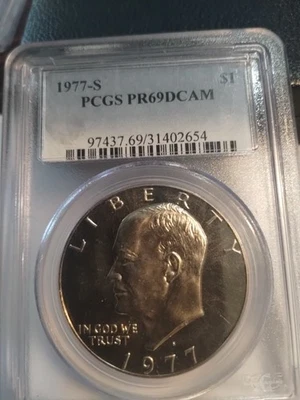 1977 -S Clad Eisenhower (IKE) Dollar Proof DCAM PCGS PR69 - Image 1 of 3