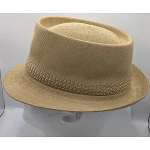 Kangol Design Weave Hat Adult M Made in England Tan Beige - Picture 1 of 9