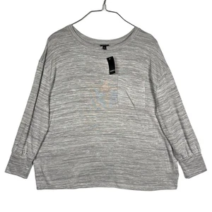 Top Torrid Super Suave Talla Grande Gris Jaspeado Manga Larga Bolsillo Talla 2X - Imagen 1 de 7