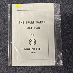 Spare Parts List  MG K Series (not K3) - Picture 1 of 1