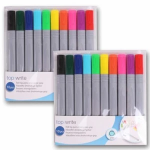 20x COLOUR FELT TIP MARKER PENS Kids Writing/Drawing/Colouring Art School Fibre - Picture 1 of 4