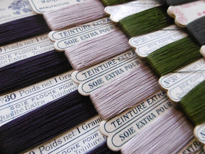 Lot cartes fil de soie pour machine début XXéme - Photo 1/4