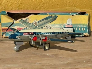 Vintage DC-7 Mainliner United Airlines N46071 Friction Toy Airplane - Picture 1 of 11