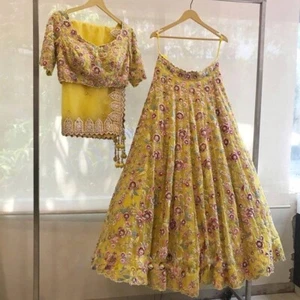 Bollywood Indian designer lehenga choli ethnic wedding pakistani lehnga choli - Picture 1 of 12