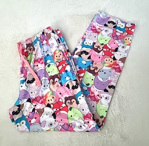Squishmallows Sleep Pants Medium Rainbow Pastel Kawaii Animal Print Lounge PJs - Picture 1 of 14