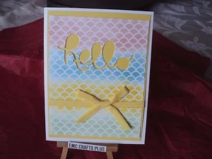 HANDMADE"HELLO" GREETING CARD #emc22 STAMPINUP - Picture 1 of 1