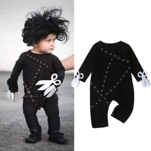 NEW Baby Toddler Boys Edward Scissorhands Halloween Romper Jumpsuit Costume - Picture 1 of 7