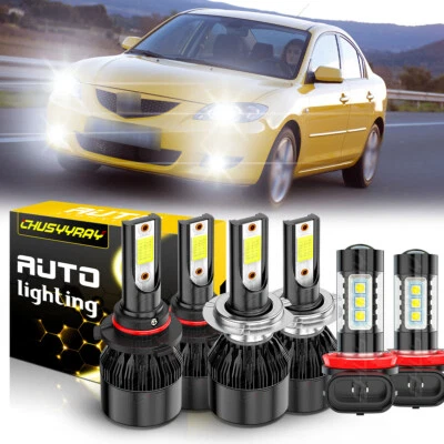 Combo de bombilla antiniebla de haz alto bajo LED para Mazda 3 2004-2006 Foto 1 de 4